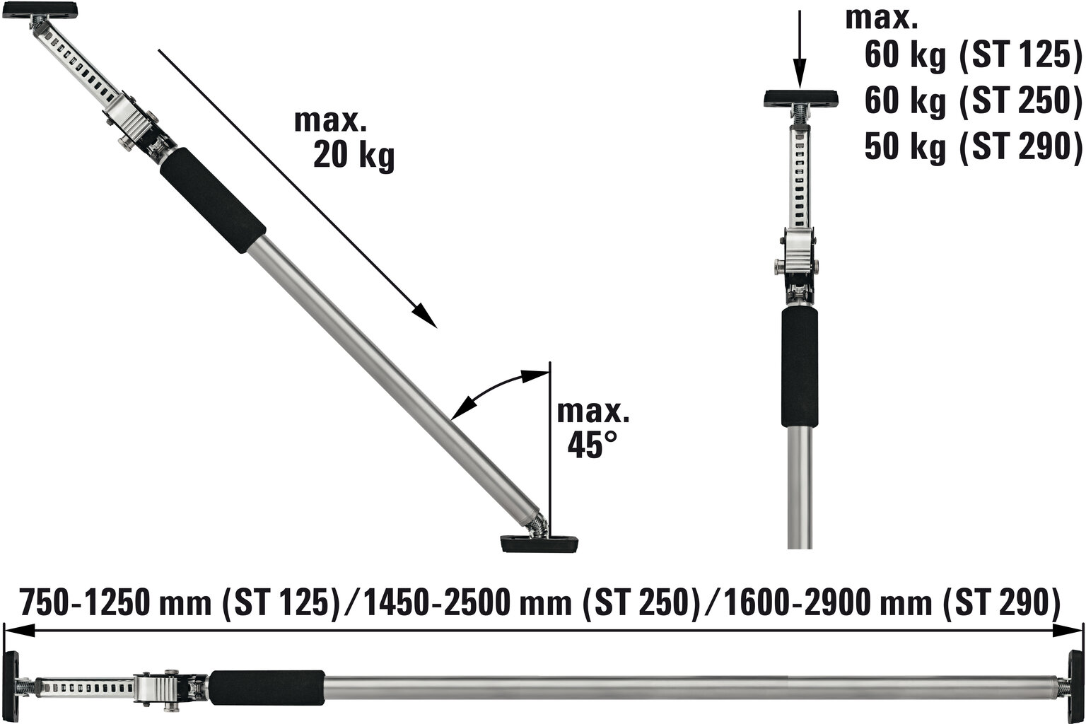 Teleskopiskais montāžas balsts Bessey ST 2900 цена и информация | Rokas instrumenti | 220.lv