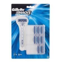 Skuveklis + 9 skūšanās galviņas Gillette Mach3 Turbo цена и информация | Косметика и средства для бритья | 220.lv