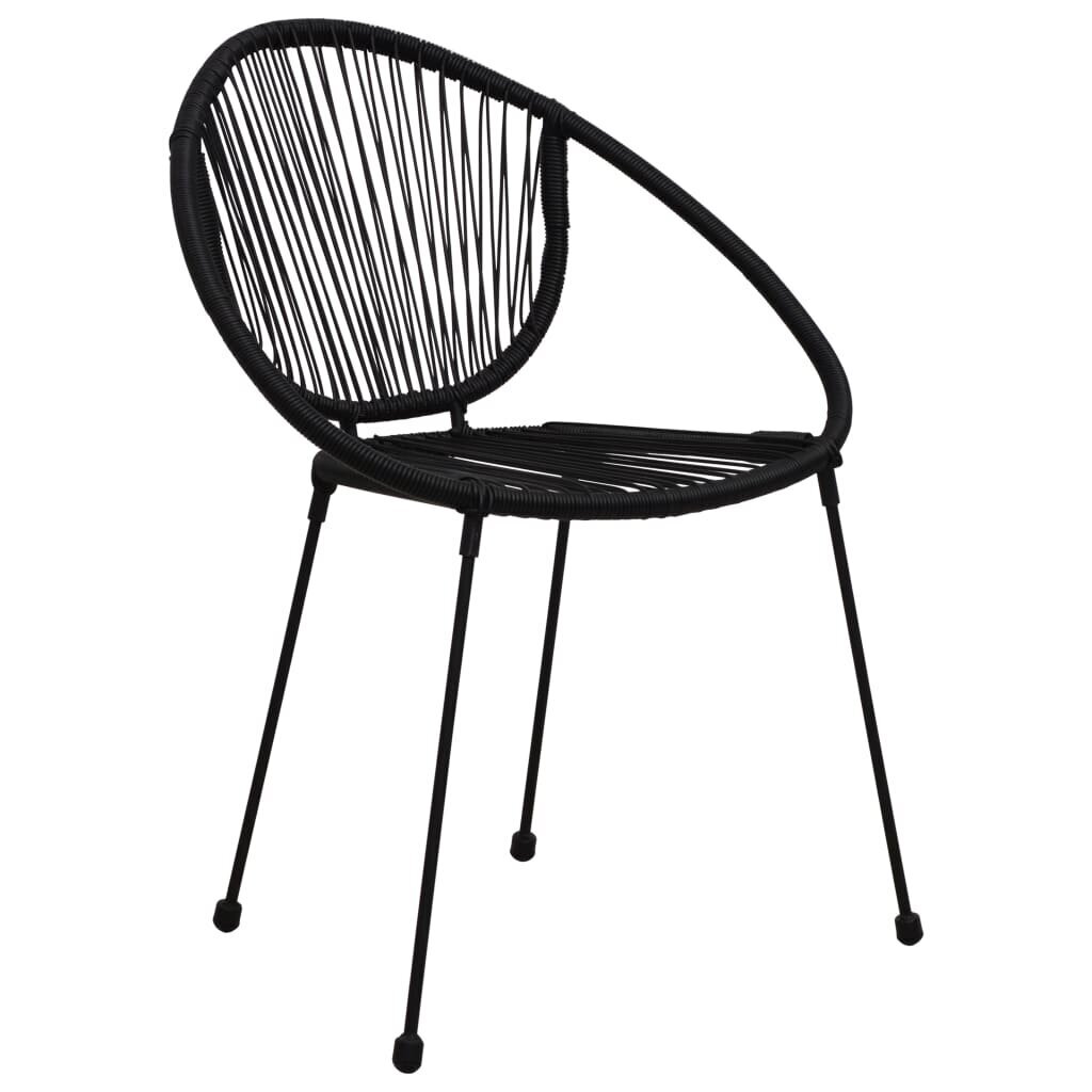 VidaXL dārza krēsli, 2 gab., melni, PVC rotangpalma cena un informācija | Dārza krēsli | 220.lv