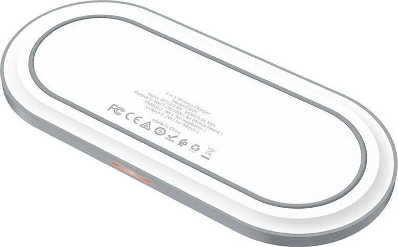 Lādētājs bezvadu Hoco CW24 Handsome 3in1 FastCharging balts cena un informācija | Lādētāji un adapteri | 220.lv