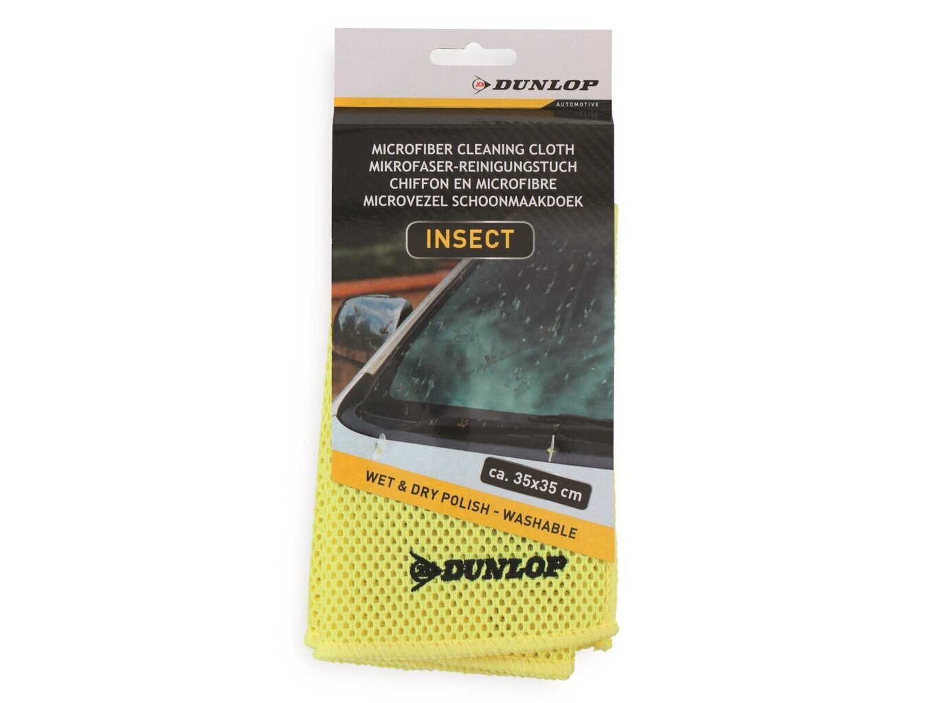 Dunlop mikrošķiedras lupatiņa automašīnas logiem, dzeltena цена и информация | Tīrīšanai, salvetes | 220.lv