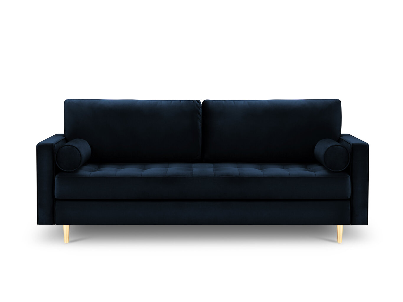 Trīsvietīgs dīvāns Milo Casa Santo, zils/zeltainas krāsas cena un informācija | Dīvāni | 220.lv