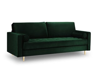 Trīsvietīgs dīvāns Milo Casa Santo, tumši zaļš/zeltainas krāsas cena un informācija | Dīvāni | 220.lv