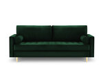 Trīsvietīgs dīvāns Milo Casa Santo, tumši zaļš/zeltainas krāsas