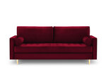 Trīsvietīgs dīvāns Milo Casa Santo, sarkans/zeltainas krāsas