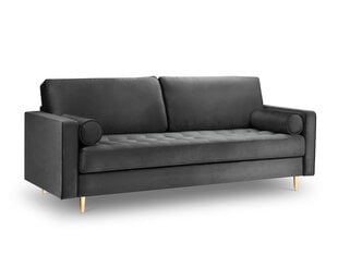 Trīsvietīgs dīvāns Milo Casa Santo, tumši pelēks/zeltainas krāsas cena un informācija | Dīvāni | 220.lv