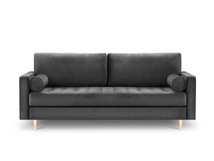 Trīsvietīgs dīvāns Milo Casa Santo, tumši pelēks/zeltainas krāsas cena un informācija | Dīvāni | 220.lv