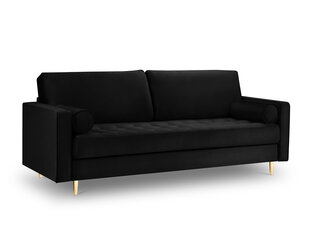 Trīsvietīgs dīvāns Milo Casa Santo, melns/zeltainas krāsas cena un informācija | Dīvāni | 220.lv