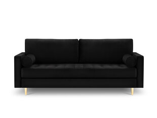 Trīsvietīgs dīvāns Milo Casa Santo, melns/zeltainas krāsas cena un informācija | Dīvāni | 220.lv
