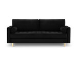 Trīsvietīgs dīvāns Milo Casa Santo, melns/zeltainas krāsas