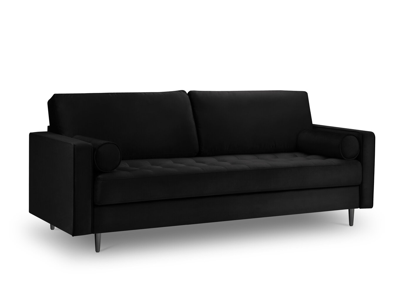 Trīsvietīgs dīvāns Milo Casa Santo, melns cena un informācija | Dīvāni | 220.lv