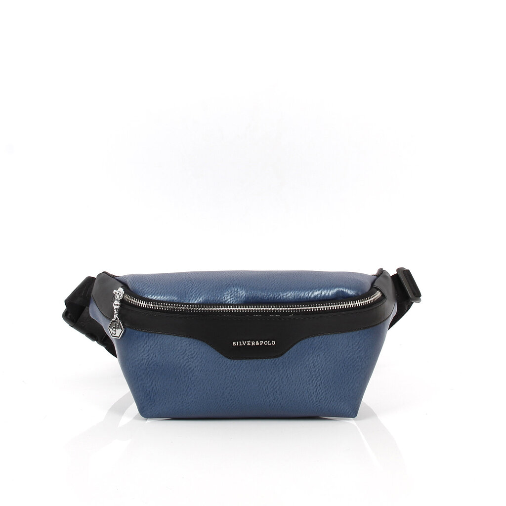 Sieviešu jostas soma Silver&Polo 890, zila / melna, spīdīga cena un informācija | Sieviešu somas | 220.lv