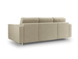Trīsvietīgs dīvāns Milo Casa Santo 2, smilškrāsas/zelta krāsas цена и информация | Dīvāni | 220.lv
