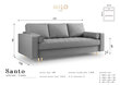 Trīsvietīgs dīvāns Milo Casa Santo 2, smilškrāsas/zelta krāsas цена и информация | Dīvāni | 220.lv