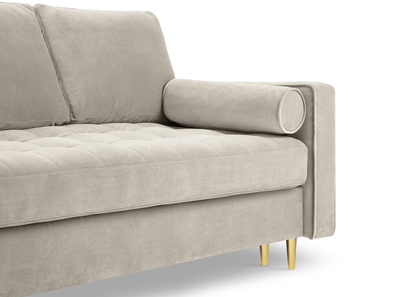 Dīvāns Milo Casa Santo, smilškrāsas/zeltainas krāsas cena un informācija | Dīvāni | 220.lv