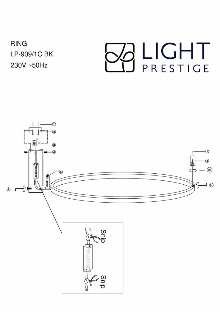 Light Prestige griestu LED lampa Ring L cena un informācija | Griestu lampas | 220.lv