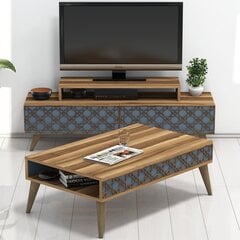 Комплект мебели для гостиной Kalune Design 845(IV), темно-коричневый/синий цена и информация | Секции | 220.lv
