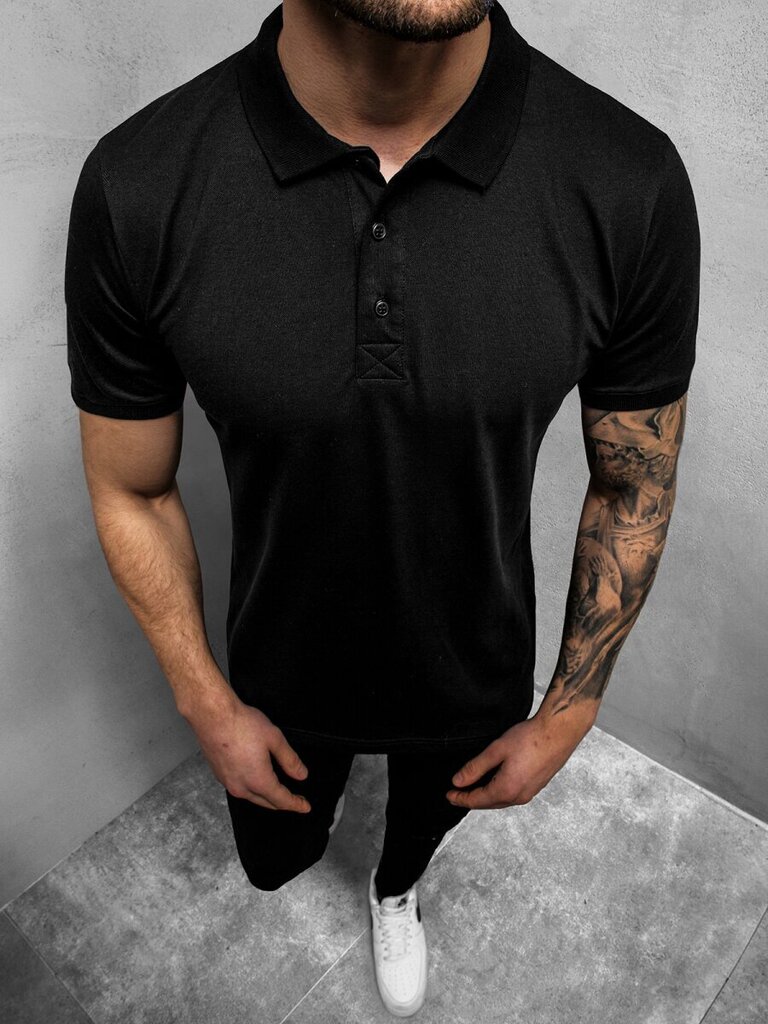 Vīriešu polo T-krekls "Zeber", melns цена и информация | Vīriešu T-krekli | 220.lv