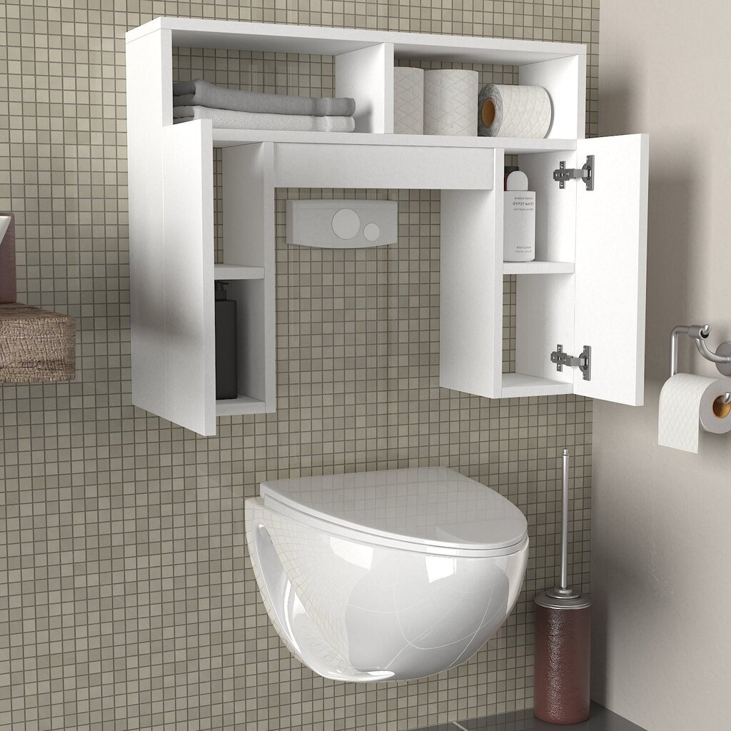 Vannas istabas skapītis Kalune Design 756(I), balts cena un informācija | Vannas istabas skapīši | 220.lv
