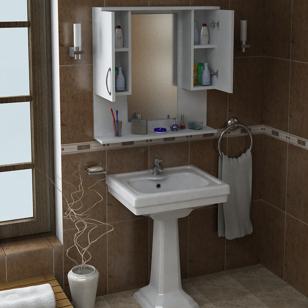 Vannas istabas skapītis Kalune Design 756(III), balts cena un informācija | Vannas istabas skapīši | 220.lv