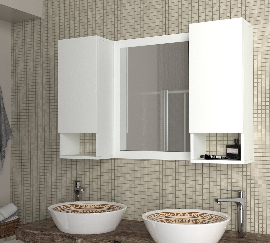 Vannas istabas skapītis Kalune Design 756(VI), balts цена и информация | Vannas istabas skapīši | 220.lv