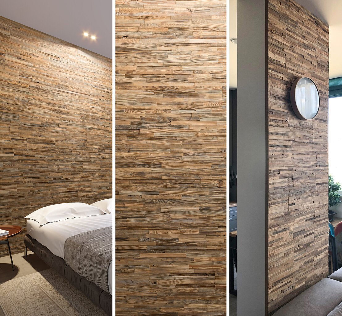 Sienu apdares paneļi - Wooden Wall Design - Brut cena un informācija | Griestu, sienu dekoru elementi | 220.lv