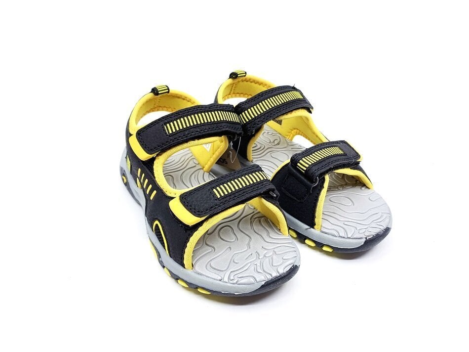 Kangaroos sandales bērniem K-Logan, melnas_dzeltenas cena un informācija | Bērnu sandales | 220.lv