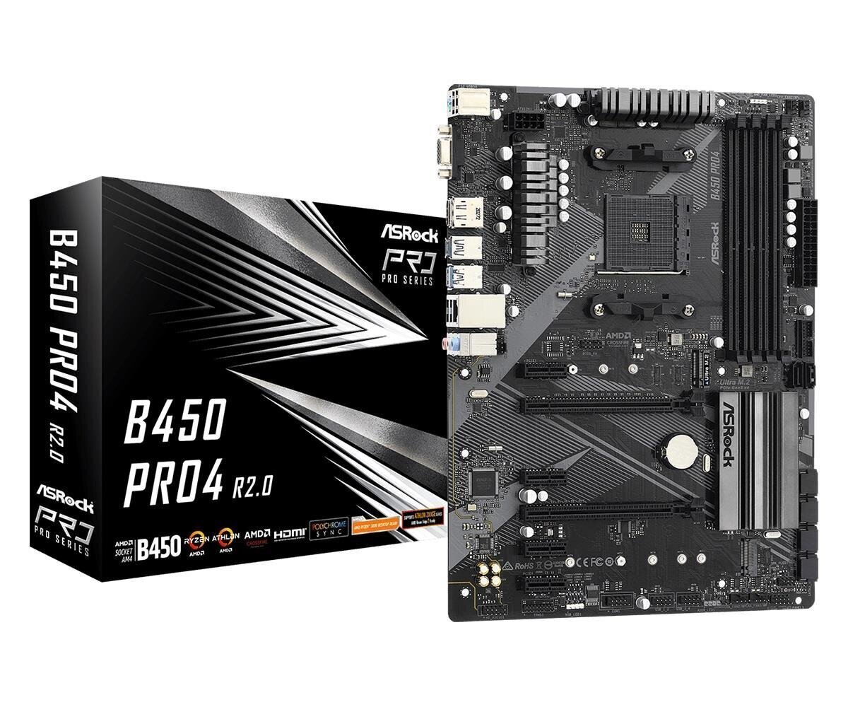 ASRock B450 PRO4 R2.0 cena un informācija | Mātesplates | 220.lv