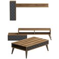 Комплект мебели для гостиной Kalune Design 845(V), темно-коричневый/синий