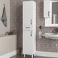 Grīdas vannas istabas skapītis Kalune Design 756(II), balts cena un informācija | Vannas istabas skapīši | 220.lv
