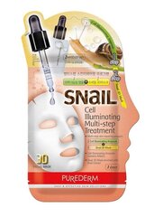 Divpakāpju izgaismojoša sejas maska Purederm Snail Cell Illuminating cena un informācija | Sejas maskas, acu maskas | 220.lv