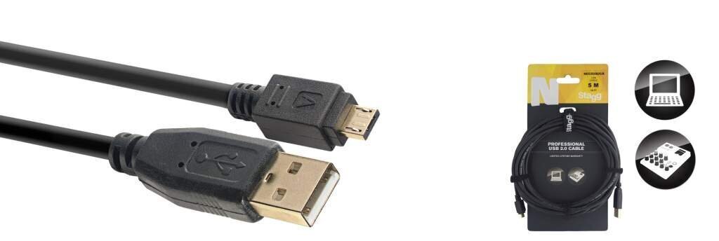 Stagg, USB-A/Micro USB-A, 5 m cena un informācija | Kabeļi un vadi | 220.lv