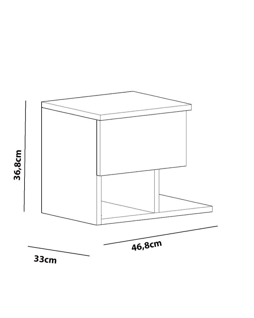 Naktsgaldiņš Kalune Design 788, 36,8 cm, balts cena un informācija | Naktsskapīši | 220.lv