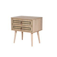 Ночной столик Kalune Design 869, 61 см, дуб/светло-зеленый цена и информация | Прикроватные тумбочки | 220.lv