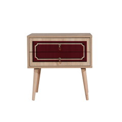 Ночной столик Kalune Design 869, 61 см, красный/дуб цена и информация | Прикроватные тумбочки | 220.lv