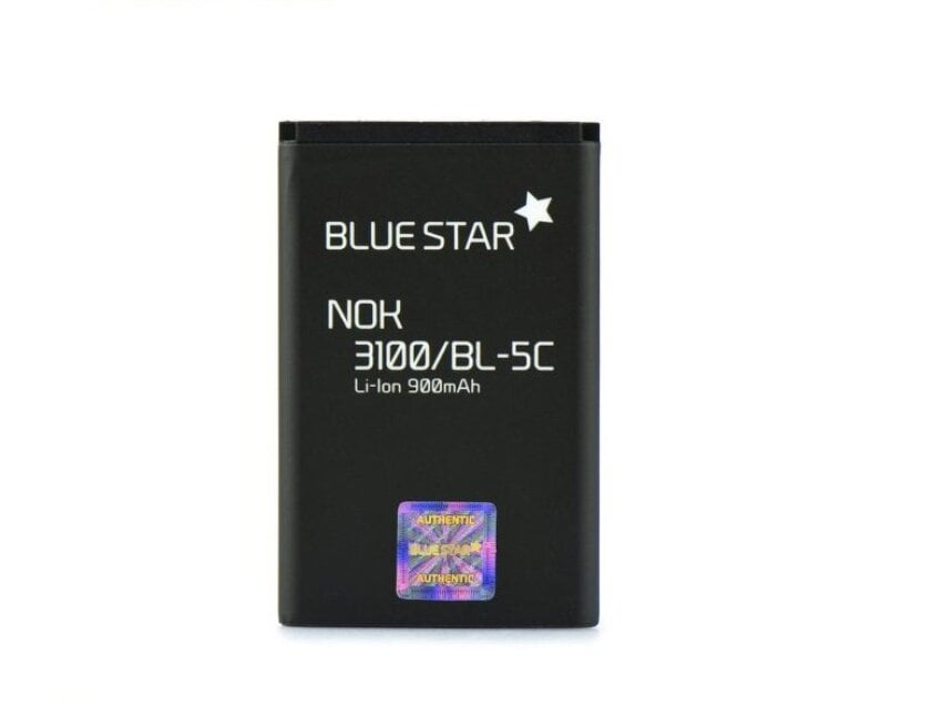 Blue Star Nokia BL-5C priekš Nokia 1100, 1101, 1110, 1112, 1200, 1208, 1209, 1600, 1650, 1800, 2300, 2310, 2323 Classic, 2330 Classic, 2600, 2610, 2626, 2700 Classic, 2710 Navigation Edition, 2730 Classic, 3100, 3109 Classic, 3110 Classic (analogs) cena un informācija | Akumulatori mobilajiem telefoniem | 220.lv