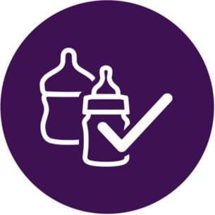 Совместимо с бутылочками и контейнерами для детского питания большинства известных торговых марок.