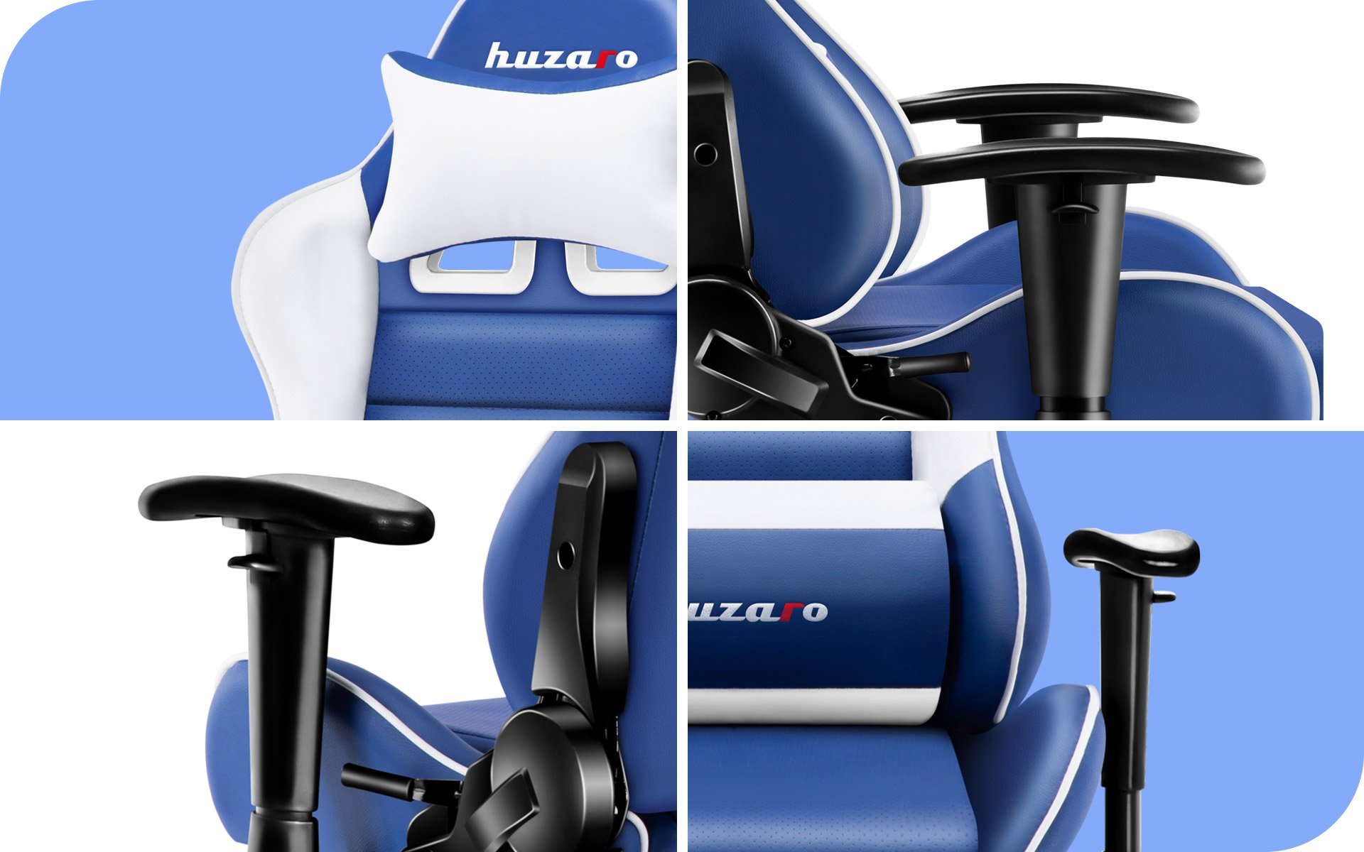 Zbliżenia fotela gamingowego Huzaro Ranger 6.0 Blue