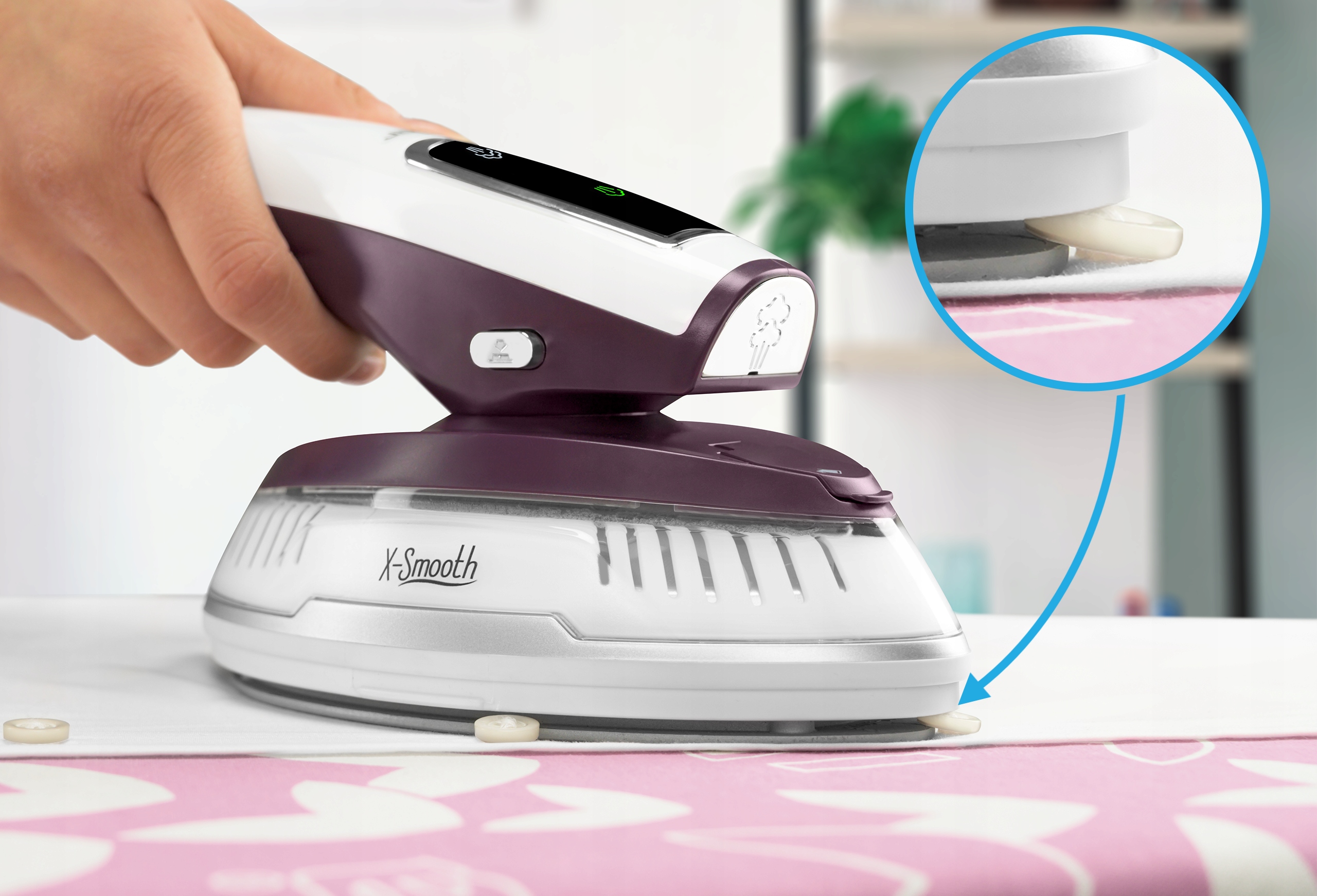 2in1 Tvaika gludeklis Steamer IRON Tvaika gludeklis Yoer Dominējošā krāsa violeta