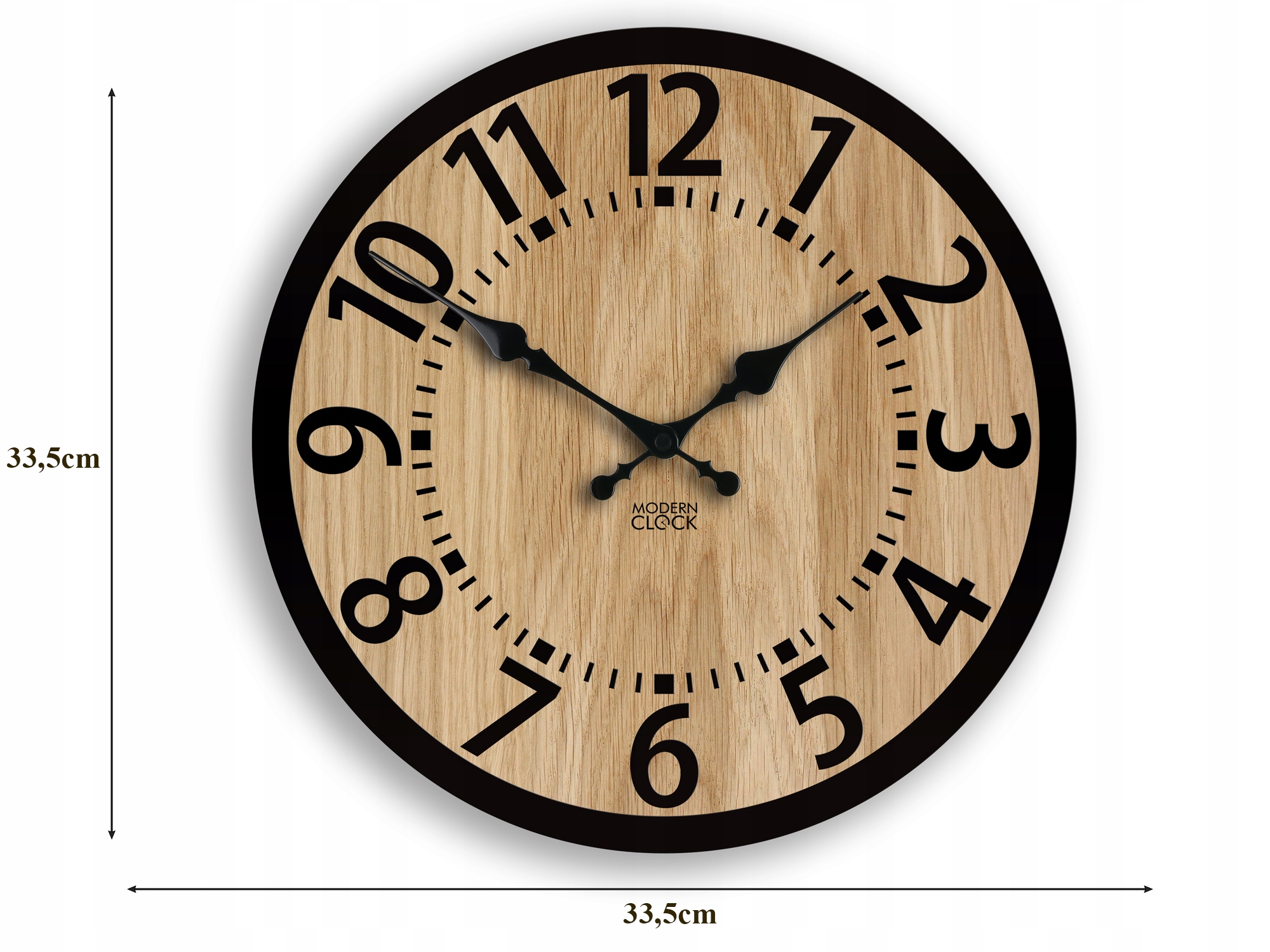 Koka sienas pulkstenis Ozols BERLIN 33 cm kluss ModernClock līnija