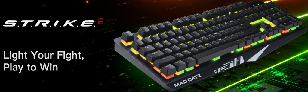 Mad Catz The Authentic STRIKE 2 Mechanical Gaming Keyboard dele nordic- Black