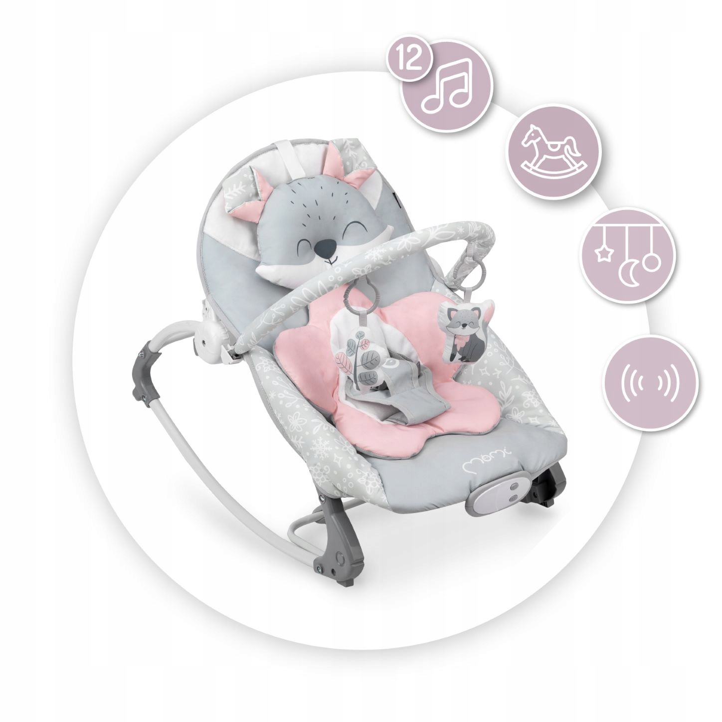 BIBROCK KĖDĖLĖS VIBRATIONS MELODIE 2in1 MoMi LUIS Type Bouncer