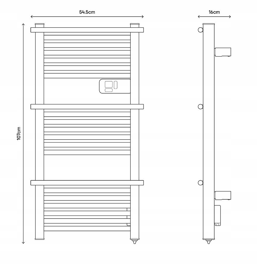 ELEKTRISKĀ SILDĪTĀJA KĀPNES TERMOSTATS 500W LCD Balts