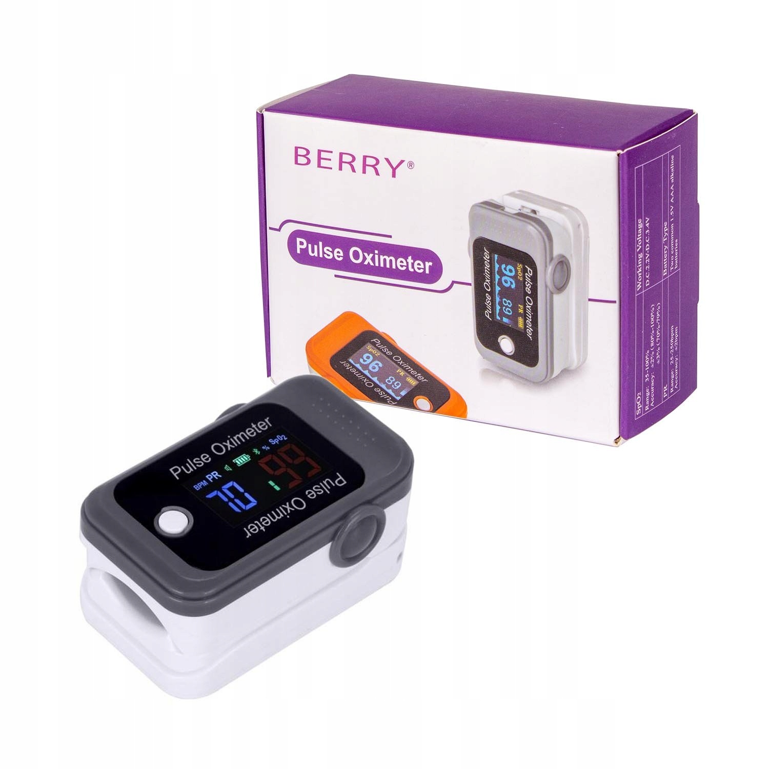 Berry BM1000C Pulsoksymetr napalcowy z Bluetooth EAN 9785123456781