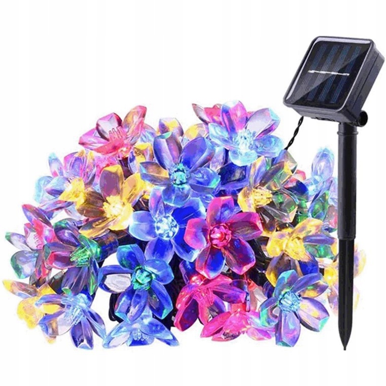 Solar Garland KRĀSAINI ZIEDI 50 LED FLOWER