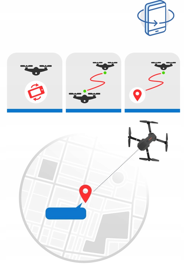 DRONE E90 PRO 4K KAMERAS WIFI HD ROTAĻLIETA ZAWIS 250m Montāžas stāvoklis Salocīts