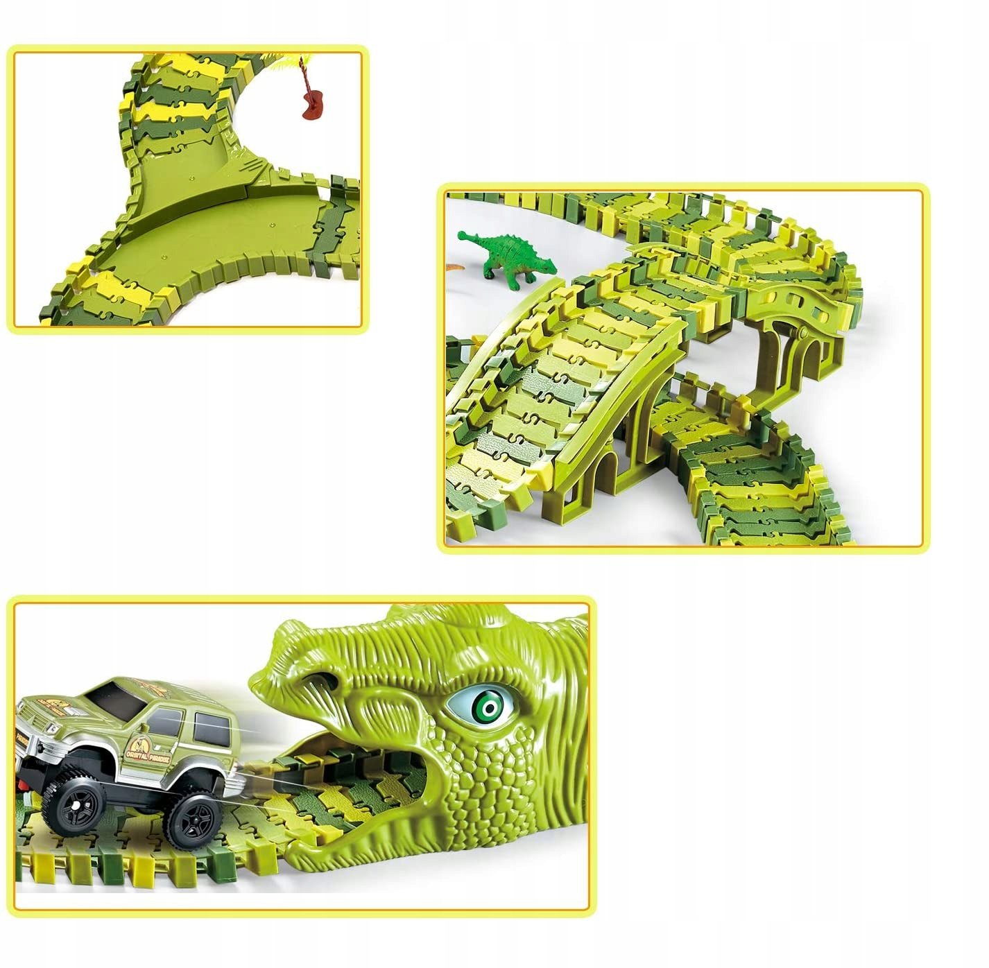 MEGA RACING TRACK DINOZAURU PARKS MAGIC TRACK 270el Materiāls Plastmasa