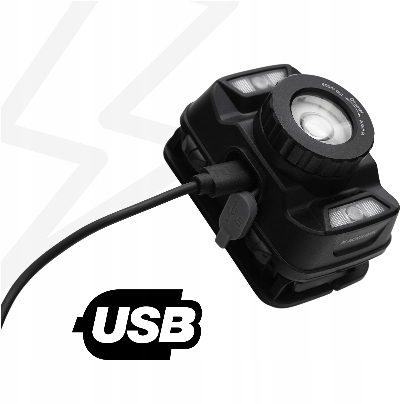 PRIEKŠĒJAIS LUKTURIS BLACKHAWK PRO # 360lm USB LED gaismas avots