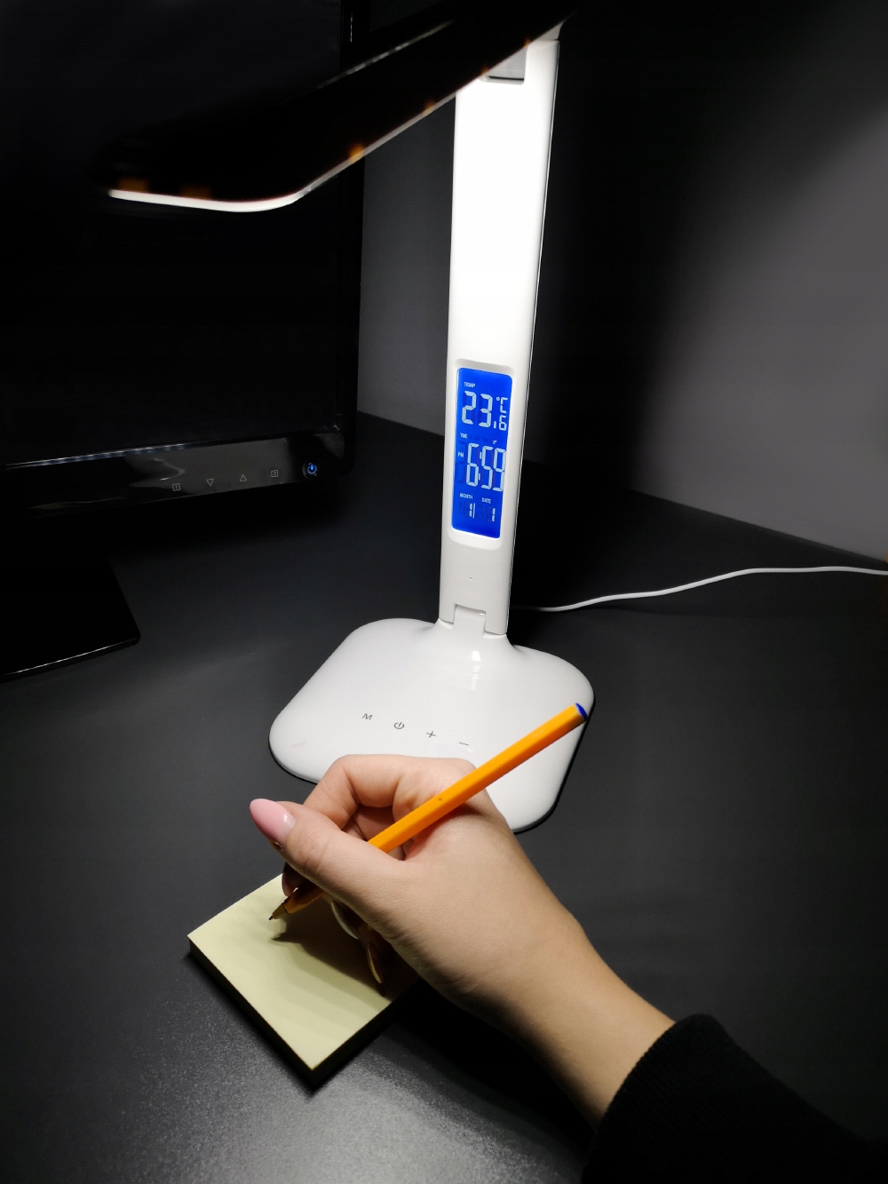 LED galda lampa USB displejs Lamp Desk Vītnes tipa integrēts LED avots