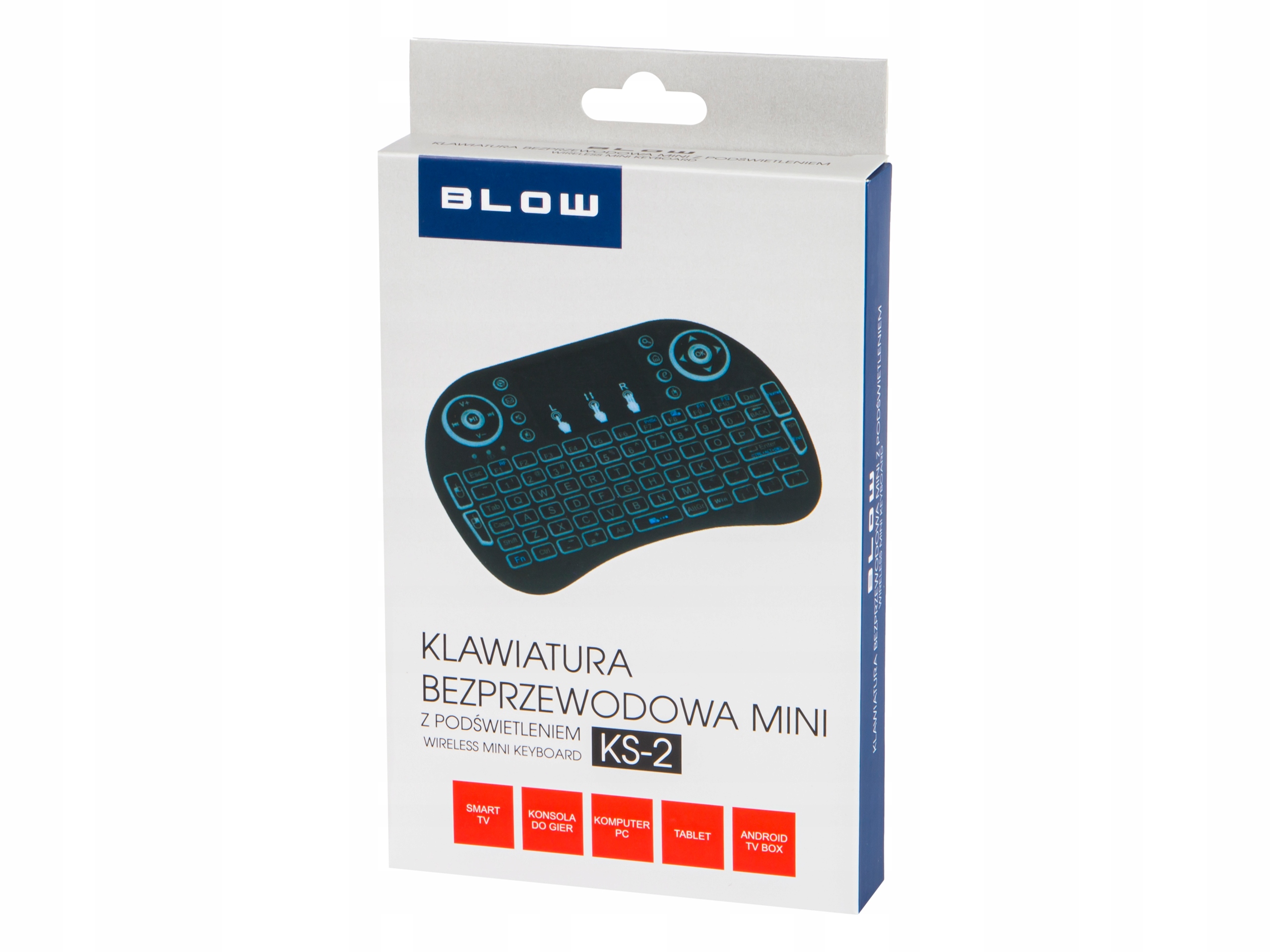 Mini BLOW tastatūras bezvadu viedtelevizora LED fona apgaismojuma konstrukcija